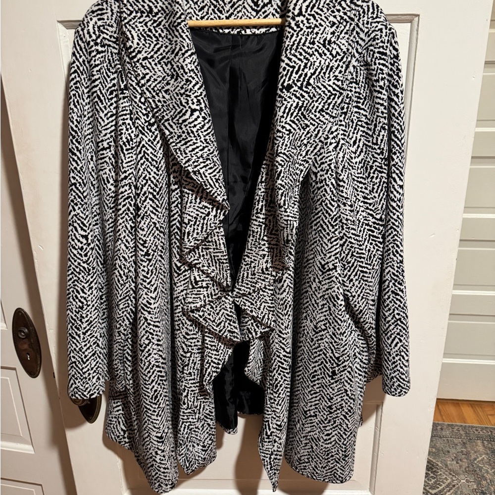 Calvin Klein Black and White Patterned Blazer